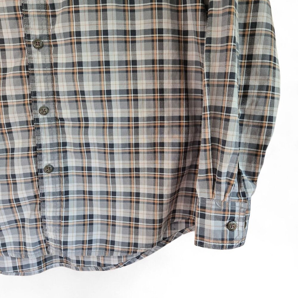 G.H. Bass & Co. Explorer Plaid Button-Up Shirt Brown/Blue Long Sleeve L - Picture 7 of 11